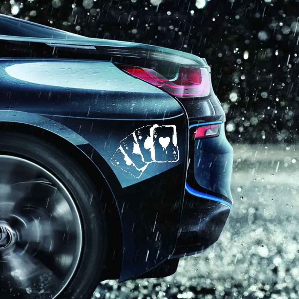 

Poker Pattern Car Motorcycle Bumper Stickers Spades A Pattern Car Reflective Car Stickers