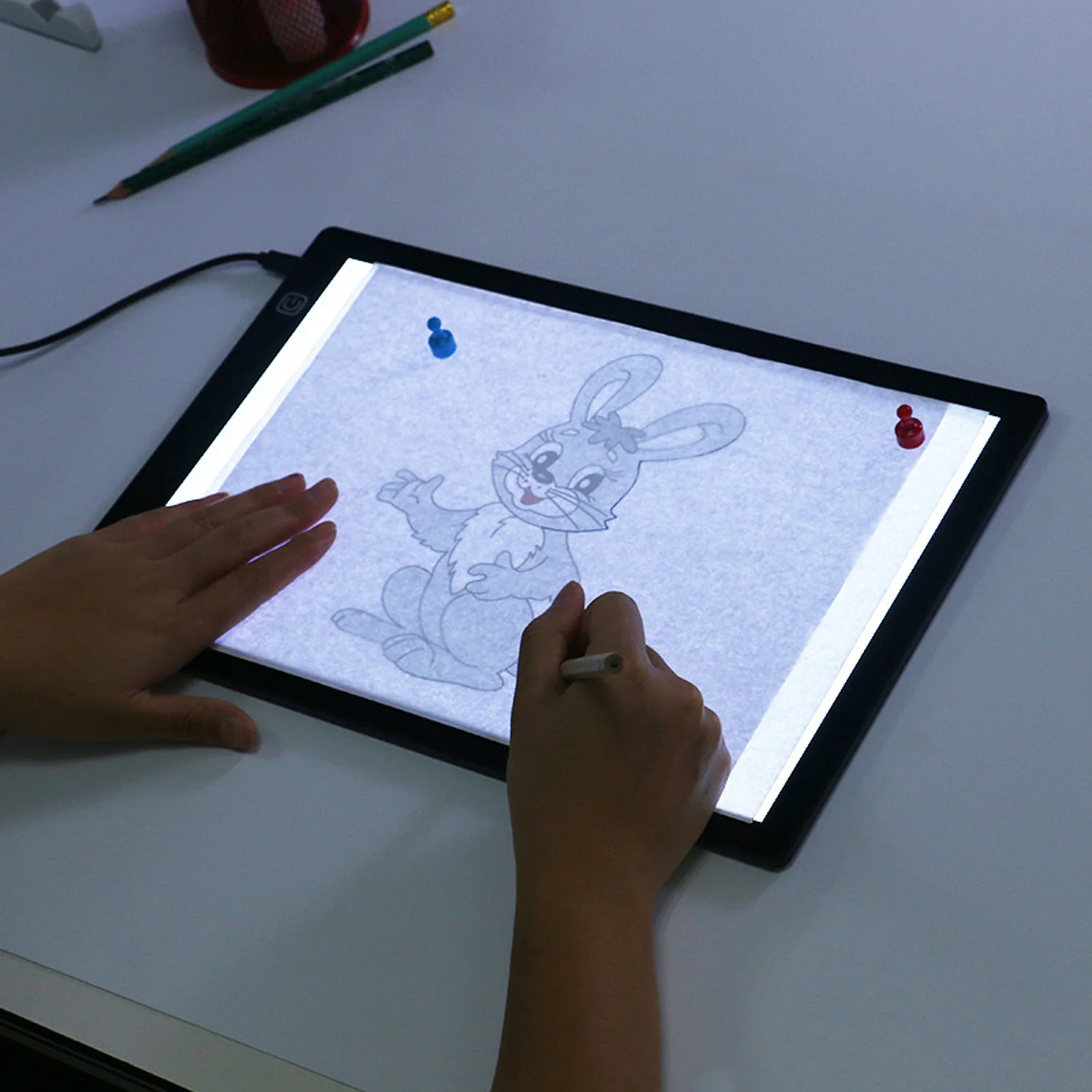 

Vococal A4 Dimmable LED Drawing Painting Pad Board Tablet with USB Cable Gloves Magnets for Calligraphy Embossing Sewing