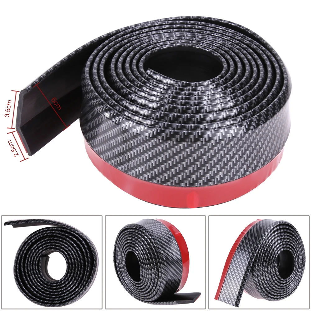 

Universal Car Protector Carbon Fiber Rubber Sticker Lip Skirt Protector Soft Front Bumper Strip Car Exterior tool For Truck SUV
