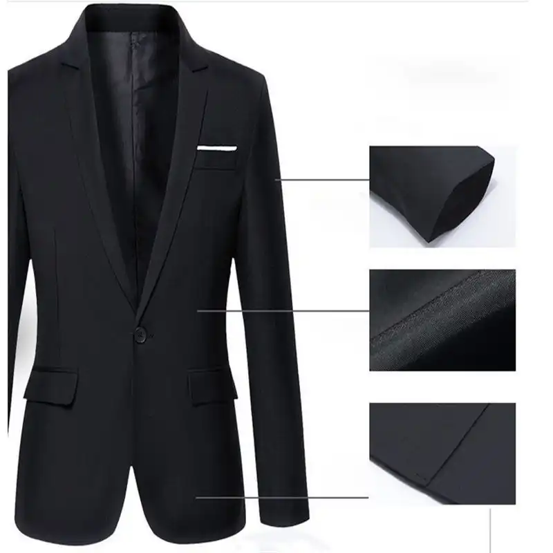 Solid Charm Men/'s Business Slim Fit One Button Suit Blazer Coat Jacket Tops NEW