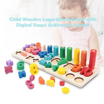 

Children Wooden Montessori Materials Learning To Count Numbers Matching Digital Shape Match Early Education Teaching Math Toys