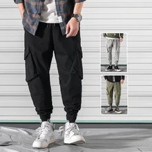 Весенние комбинезоны мужские корейские трендовые Брюки с карманами и завязками на лодыжке мужские легкие спортивные брюки для отдыха