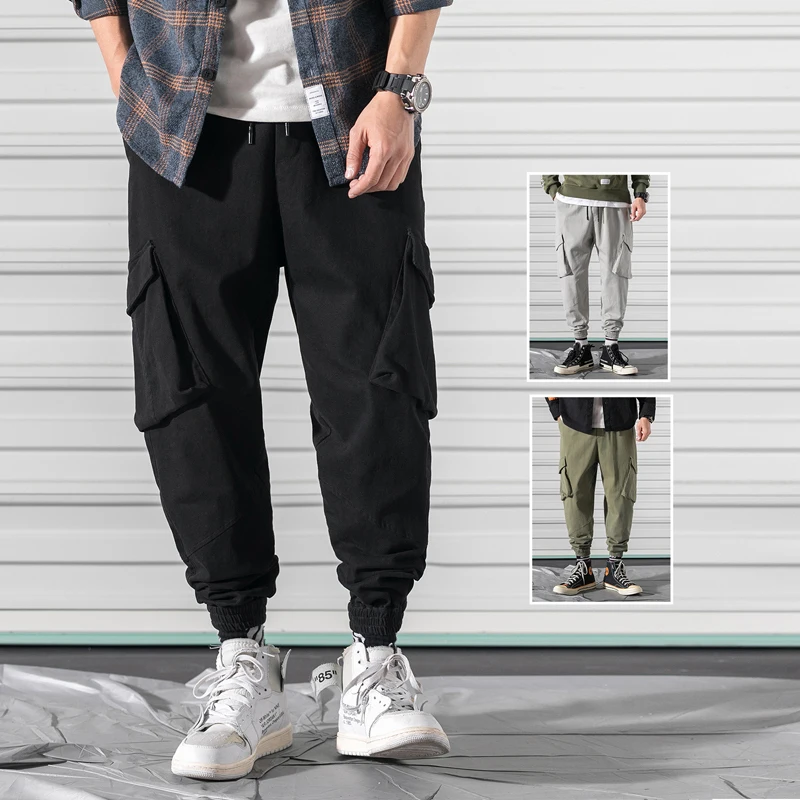 

Spring Overalls Man Korean Trend Ankle Banded cargo Pants trousers men Easy Leisure Time sweatpants Free shipping
