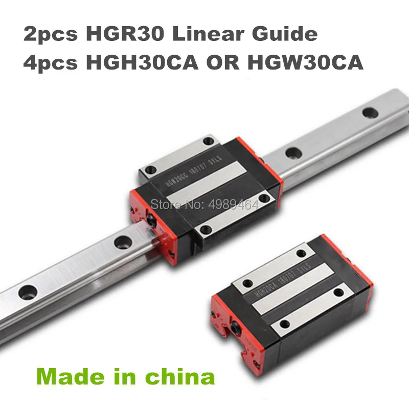 

Free shipping 2pcs 30mm HGR30 300 400 500 600 700 800 900 1000mm linear guide rail + 4pcs HGH30CA or HGW30CA carriage CNC parts