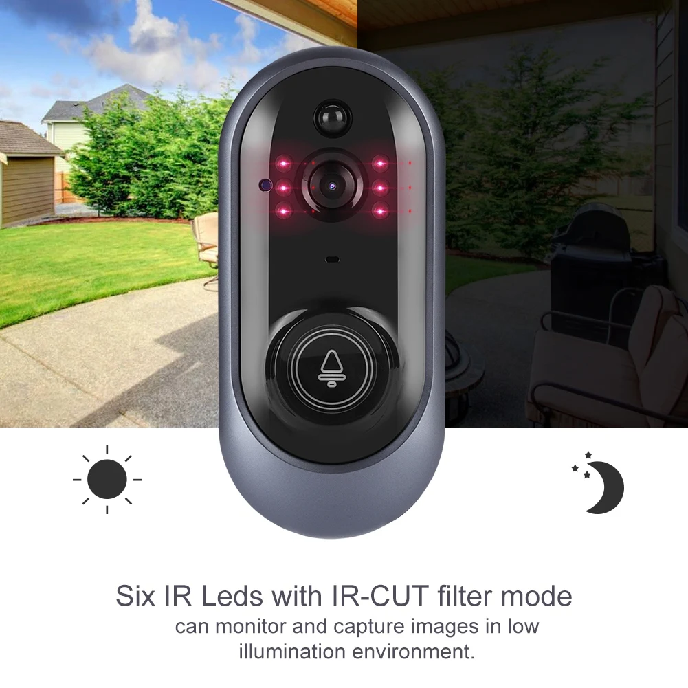 Wi-Fi HD умный дверной звонок современный беспроводной ИК-видео домофон для