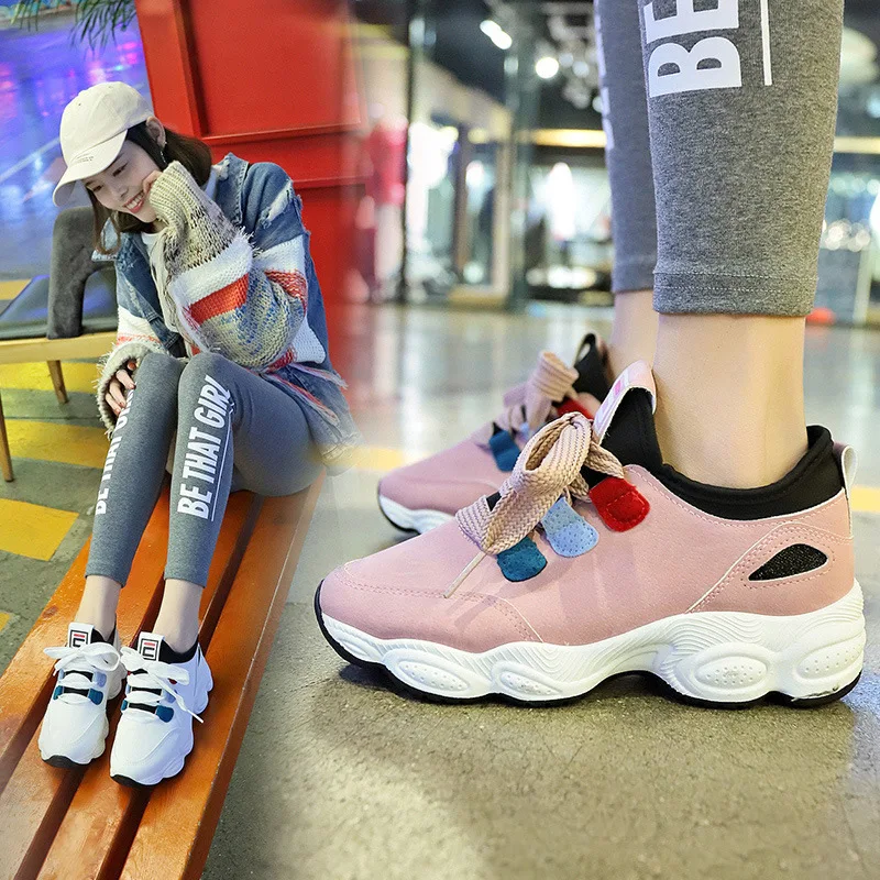 صغيرة حذاء أبيض امرأة زيادة تشغيل طالب Ins تزلج الأحذية ---- MAM