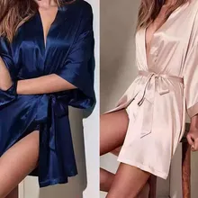 Женский шелковый халат кимоно, халат для свадьбы, одежда для сна подружки невесты, Халат