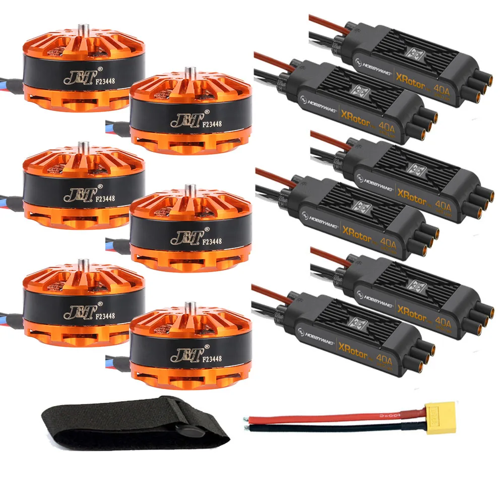 

DIY 6-axis Quadcopter Motor Combo 6pcs 3508 380kv Motor 6pcs Hobbywing XRotor Pro 40A ESC XT60 Connector Fastening Tape Parts