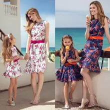 Коллекция года, новое семейное платье для мамы и меня, одинаковое платье с кленовыми листьями для девочек Одежда для семьи платья для мамы и дочки
