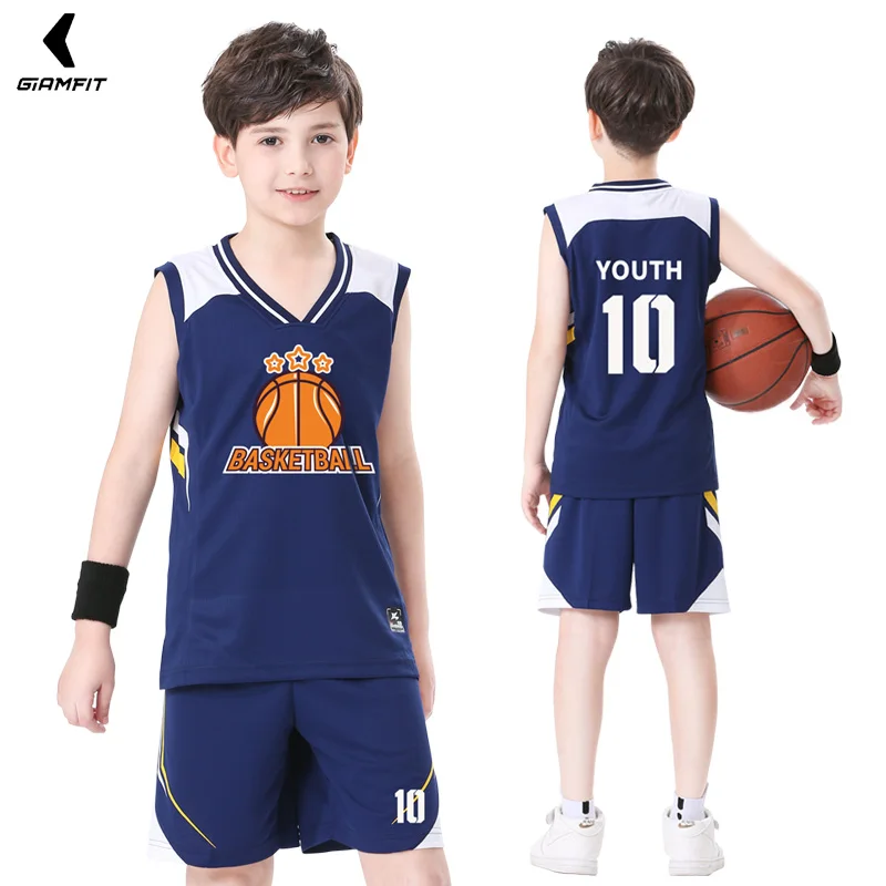 

Kids Basketball Jerseys Custom Cheap Basketball Uniforms for Boys Breathable Basketball Shirt Shorts Sports Training Clothes DIY