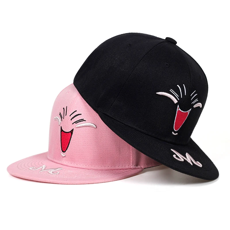 

2019 new M letter embroidery cap Smiley face snapback Baseball caps Hip hop street hat Fashion street dance hats