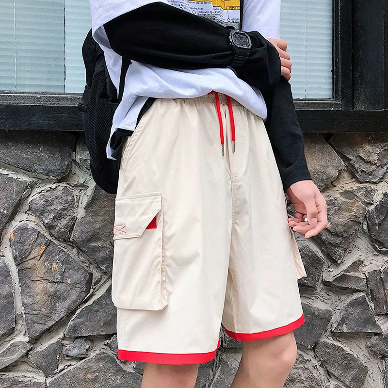 Летние Новые шорты мужские модные однотонные Прямые повседневные шорты мужские уличная тренд дикие хип-хоп свободные шорты M-2XL