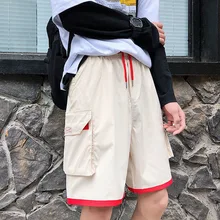 Летние Новые шорты мужские модные однотонные Прямые повседневные шорты мужские уличная тренд дикие хип-хоп свободные шорты M-2XL