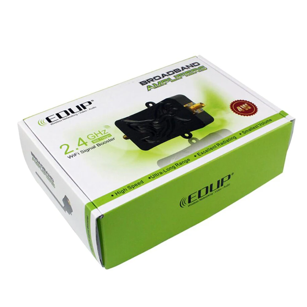 EDUP Wifi усилитель сигнала 2,4 ГГц 4 Вт 802,11 усилитель сигнала Wifi ретранслятор широкополосные усилители для беспроводного маршрутизатора сетевой адаптер