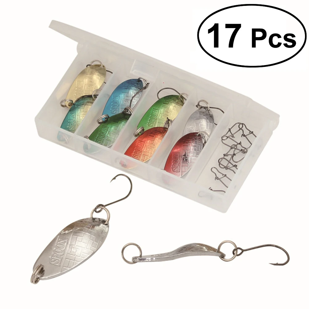 Spoon Fishing Lures Baits Set Metal Lure Kit Artificial Hard Bait