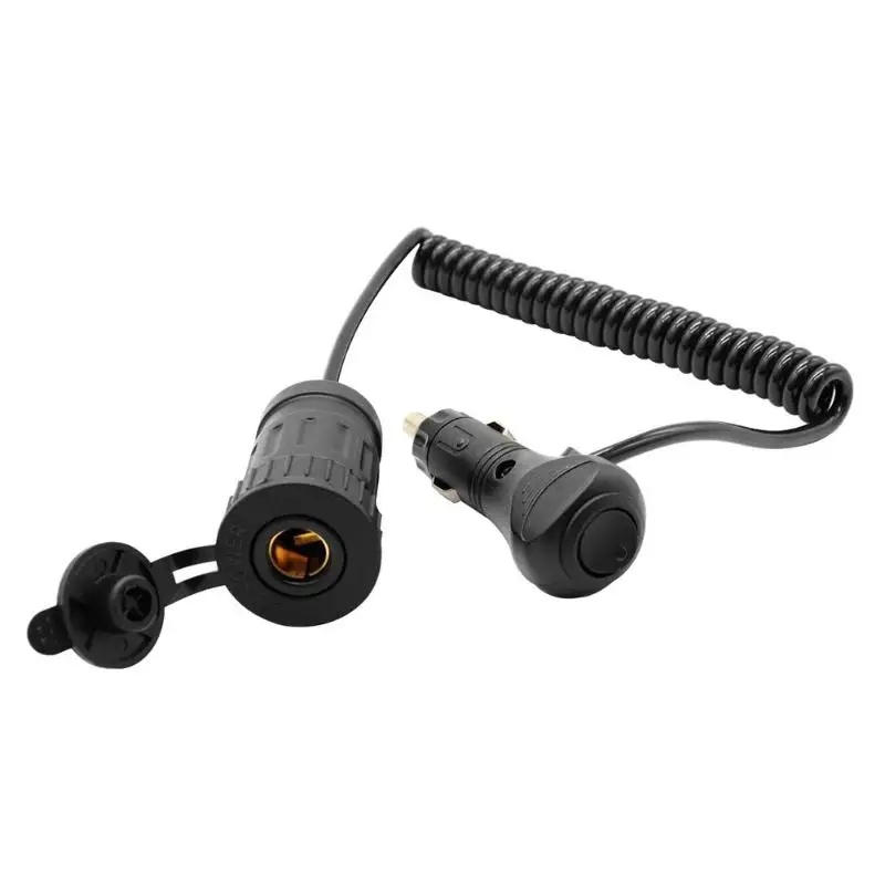 

VODOOL 12V 24V Car Cigarette Lighter Converter Adapter Cable US Plug to EU Socket Power Supply Accessories With Button Switch