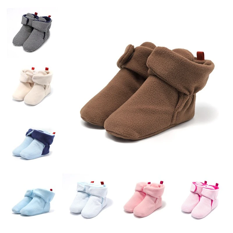 8 цветов, унисекс, детские домашние прогулочные ботинки для новорожденных, зимние теплые мягкие ботинки для детей 0-18 м
