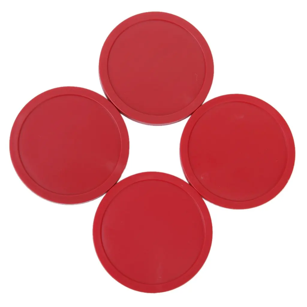 4 PCS Air Hockey Puck Table Arcade Game Pucks 82 mm- Red