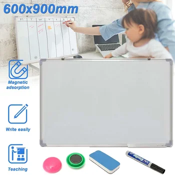 

600x900MM Magnetic Whiteboard Writing Board Double Side With Pen Erase Magnets Buttons For Office School