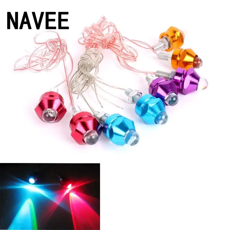 

2Pcs 12V LED Motorcycle Flashers 4 Color Strobe Flash Bullet Safety White Lights Decoration Lamp Warning Brake Light