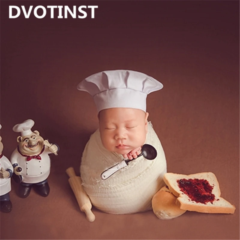 Реквизит для фотосъемки новорожденных Dvotinst шапка повара хлеб фотография новинка