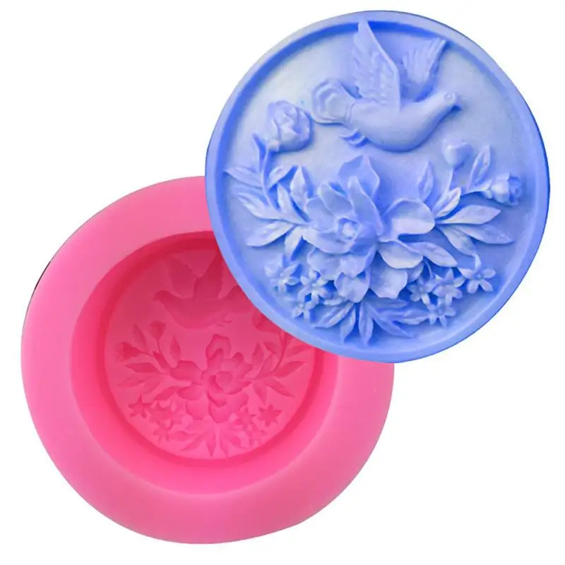 New Pigeons Peony Cake Mold Flower Birds Pattern Fondant Tools Silicone Decorating Sugarcraft Plunger Cookie Cutter | Дом и сад