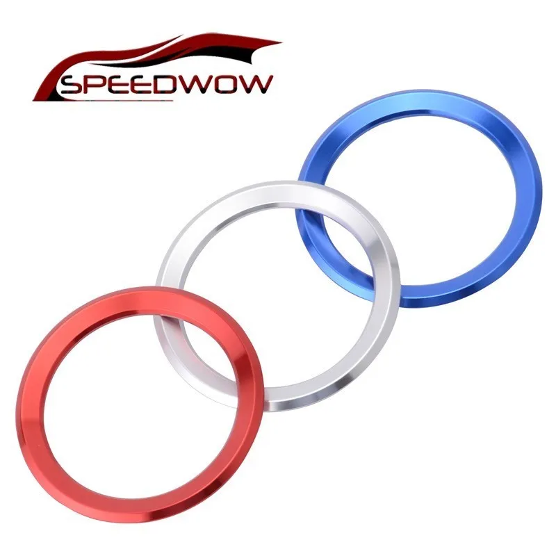 Алюминиевое декоративное кольцо SPEEDWOW сине красное серебристое для рулевого