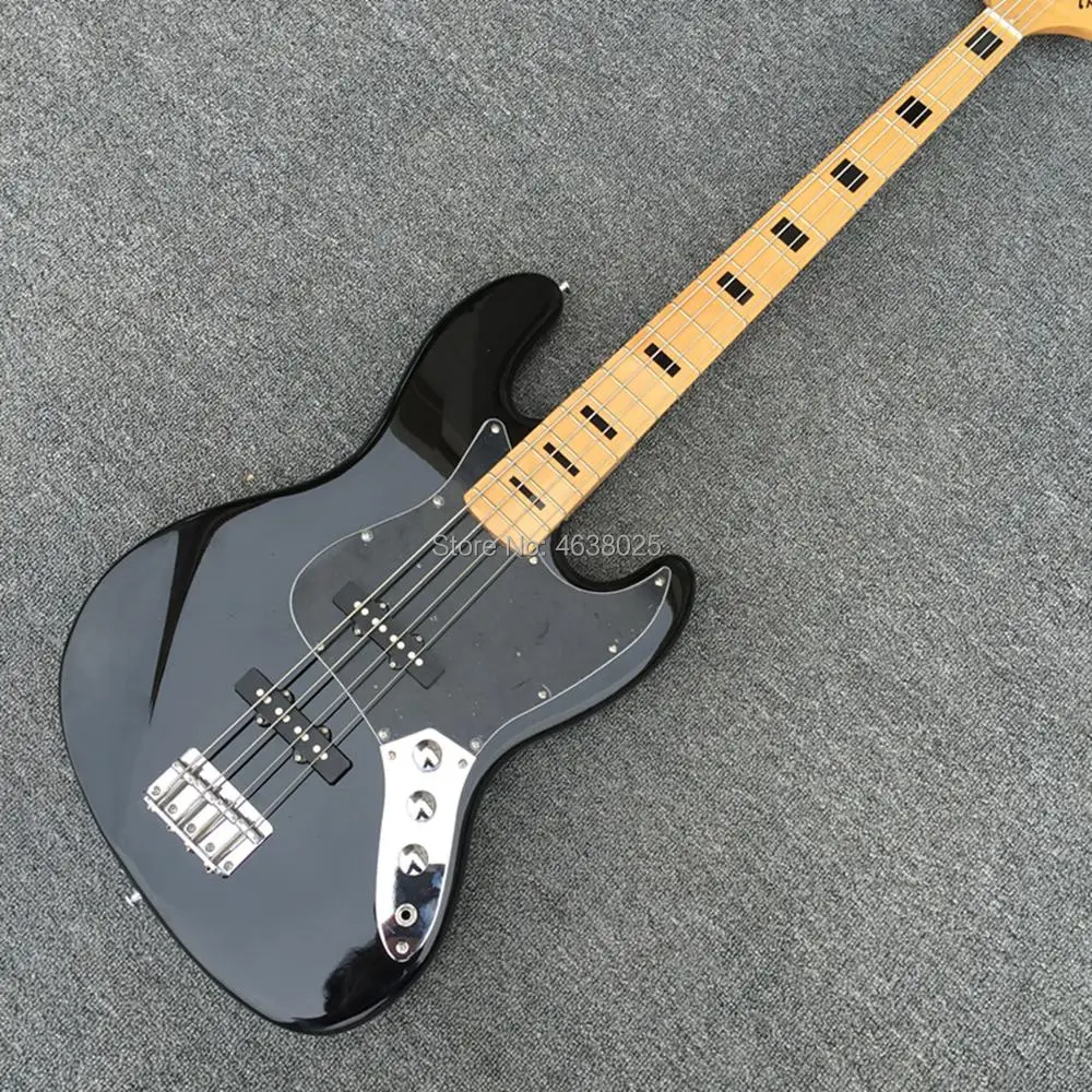 

4 strings electric bass guitar,black jazz Bass,femd maple fretboard,Free shipping