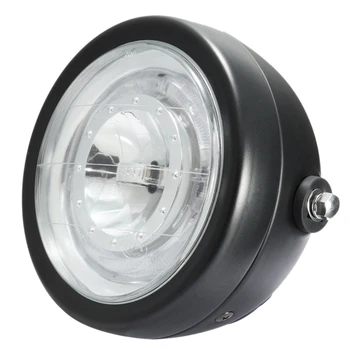 

6.5 inch Universal Motorcycle Halo Ring Blue Led Headlight For Honda Cafe Racer 12V