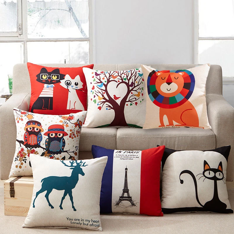 Cartoon Pillow Cover Home Hot Sale 1PC Animal Sanding Case For Room High Quality Printed Popular | Дом и сад