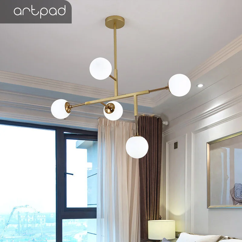 

Nordice Lustre Golden Black Pendant Light Led Surface Mounted Dining Room Bedroom Hotel Modern Hanging Lamp G9 Bulb Included