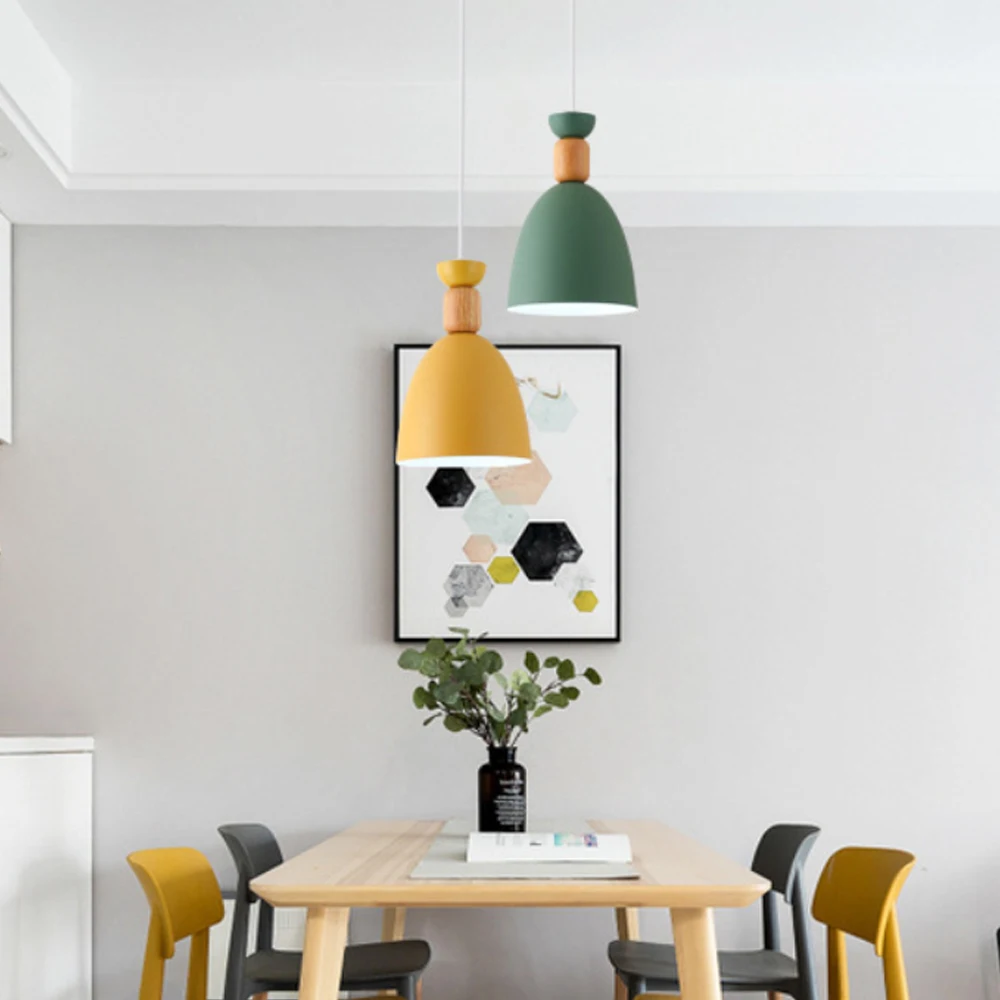  Nodic Pendant Lamp LED Hanging Lights Pendant Lighting wood Modern multiple colour for Restaurant P - 33012529554