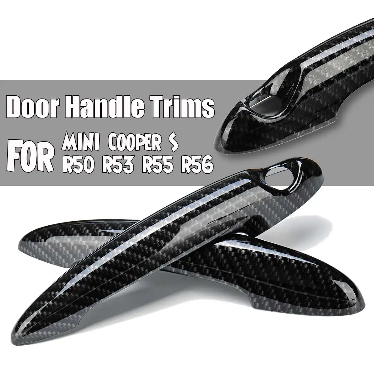 2 piezas estilo de coche Exterior cubierta de la manija de la puerta Trim ABS se adapta para BMW MINI Cooper R50 R53 R56 R55 auto partes exteriores