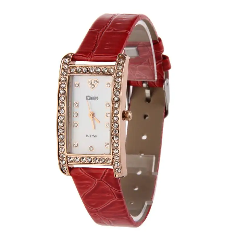 Novelty Crystal Ladies Watches Bling Rhinestone PU Leather Band Strap