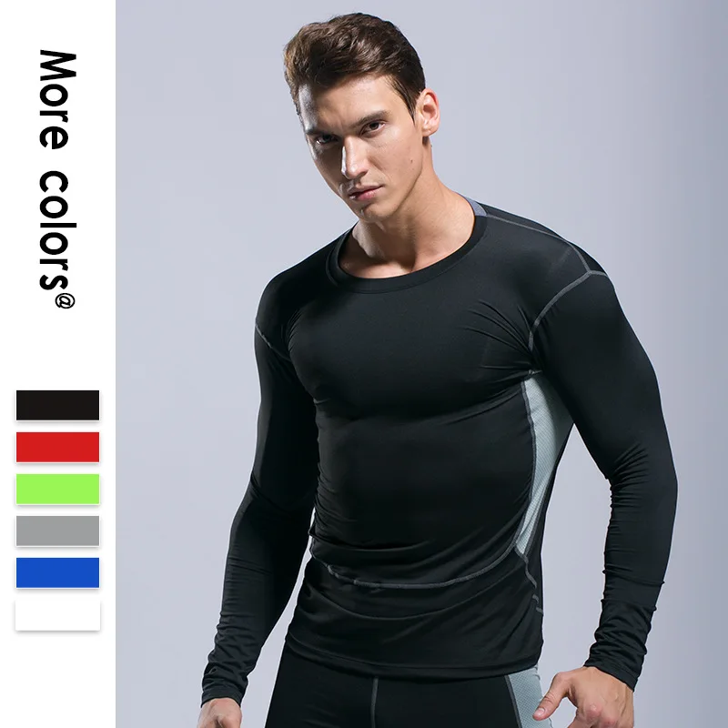 Breathable Quick Dry Men Sports Running Fit Long Sleeve T Shirt for Gym Fitness Workout | Спорт и развлечения