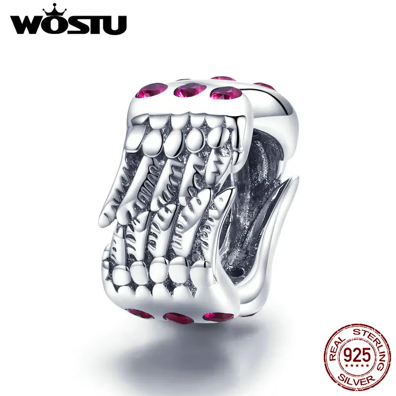 

WOSTU Hot Sale 100% 925 Sterling Silver Dream Fly Wings Beads Charm Fit Bracelet & Bangles Real S925 Jewelry Making Gift CQC948