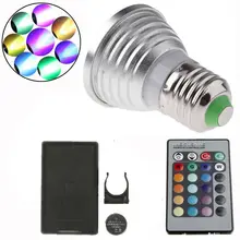 5 пакетов E27 3 Вт RGB светодиодный светильник красочный RGB светодиодный светильник RGB DC12V с 24Key ИК-пультом дистанционного управления