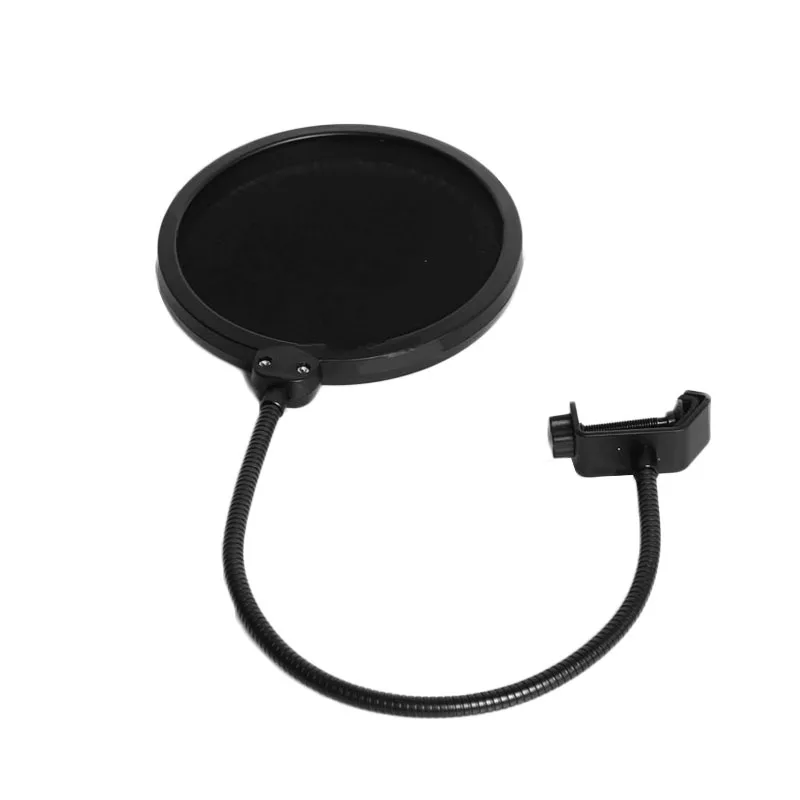 

Microphone Wind Screen Clamp-On Microphone Pop Filter Double Layer Recording Spray Guard Double Mesh Wind Screen