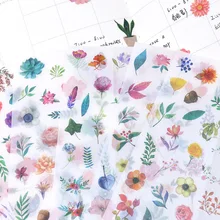 6 листов/упаковка милые наклейки с цветами Kawaii канцелярские наклейки милые бумажные наклейки для детей DIY дневник в стиле Скрапбукинг фото абlums