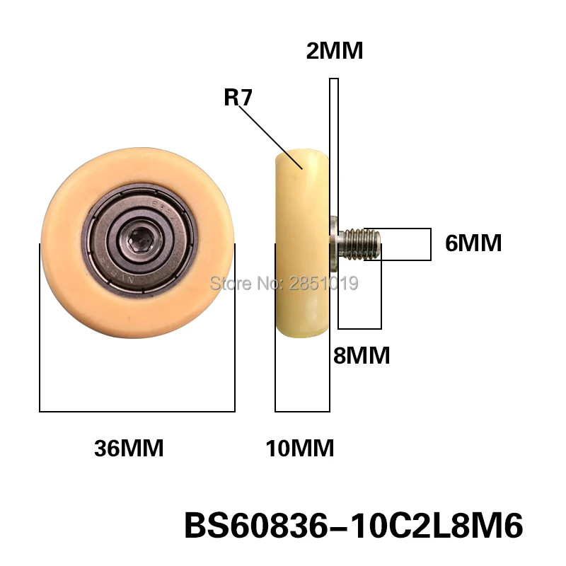 BSO60836-10C2L8M6Free Shipping 10pcs 608zz screw NTBG series Screw bearing pulley M6 round type cashbox sliding wheel roller |