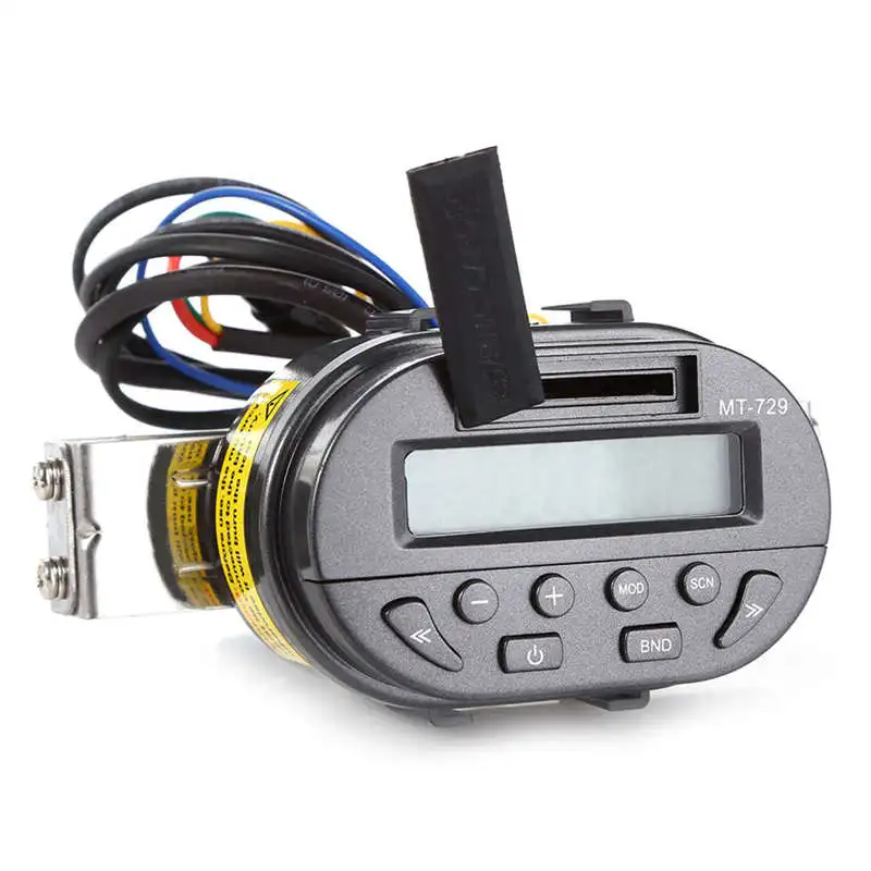 AOVEISE Mt729 Dc12V мотоцикл нагрузки Mp3 аудио Руль дистанционного управления аудио водонепроницаемый охранная сигнализация аудио с дисплеем радио