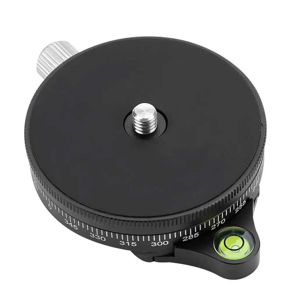 

360 Degree Disc Tripod Quick Release Plate Aluminum Alloy Panorama Base Clamp for DSLR Built-in bubble level Free Shipping 2019