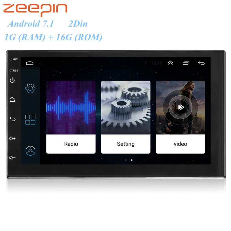 

7-inch Car Multimedia Player Android 7.1 Bluetooth 4.0 FM / AM Tuner Support WiFi Mirror Link Steering Wheel Control