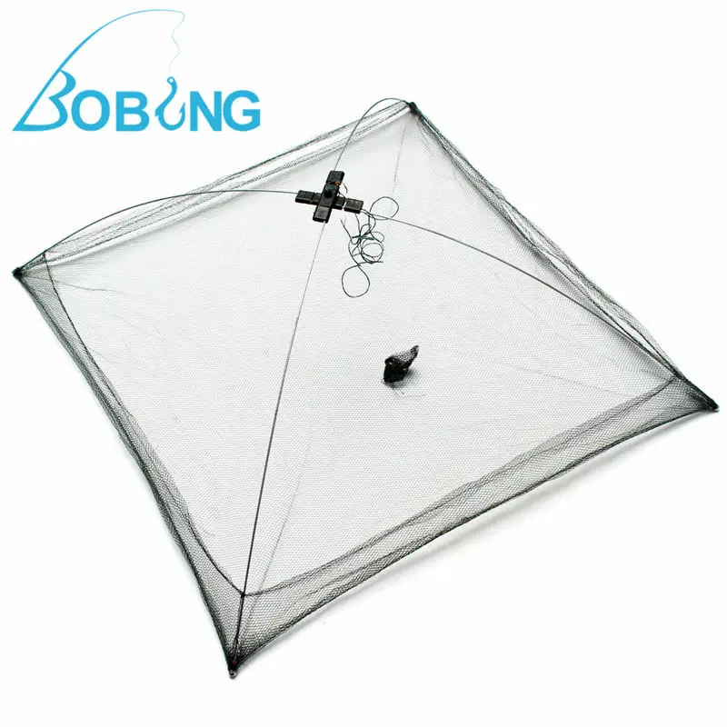 

Bobing 80x80cm Nylon Small Mesh Foldable Fishing Trap Cast Net Cage For Crab Fish Crawdad Shrimp Minnow