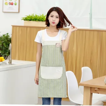 

linen Apron Outsides BBQ Senior Green Bib Kitchen Cleaning Apron for Women Men Cooking Restaurant Waitress Custom Print Logo30