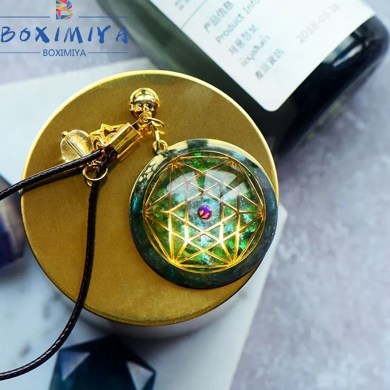 

Chakra Source of Life Aochen Ether Energy High Frequency Magnetic Necklace orgonite Pendant om Yoga Body Mind Blessing