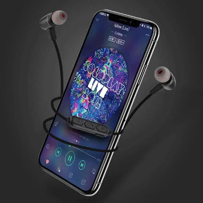 Магнитные беспроводные Bluetooth стерео в ухо тренажерный зал Повседневная и т. д. 55