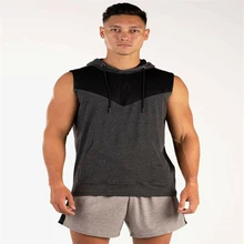 Мужские Мышцы Толстовка Танк топ, жилет бодибилдинг тренажерный зал тренировки Футболка без рукавов