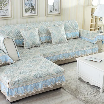 

European Lace Sofa Cover Linen Sofa Towel Couch Cover Slip Combination Sofa Slipcover For Corner Seat Cover
