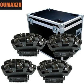 

4PCS/LOT with flightcase Night Club Lighting LED 6 Heads RGBW Multi Color Led Beam 4-in-1 6pcs 10W LED Stage Light Six Shooter